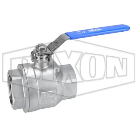 Dixon Ball Valve, 2-1/2 in Nominal, FNPT End Style, Full Port, RPTFE Seat/Joint Gasket/Thrust Washer Softg SSLBV250