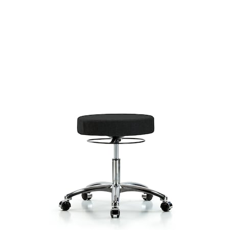 Blue Ridge Ergonomics Desk Stool, Chrome, Fabric, Casters, Blk BR-FDHSO-CR-CC-F42