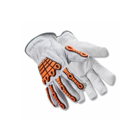 Hexarmor Chrome SLT Cut-Resistant Gloves, 4060, A5 Cut, 2X-Large, White/Orange 572-4060-XXL-11
