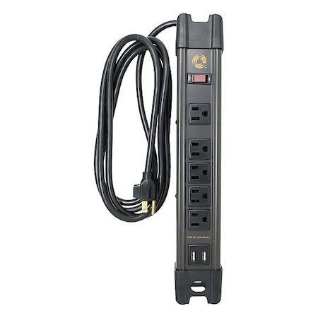 Southwire Power Strip, Gray, 4-3/4 in, 5 Outlets 5127