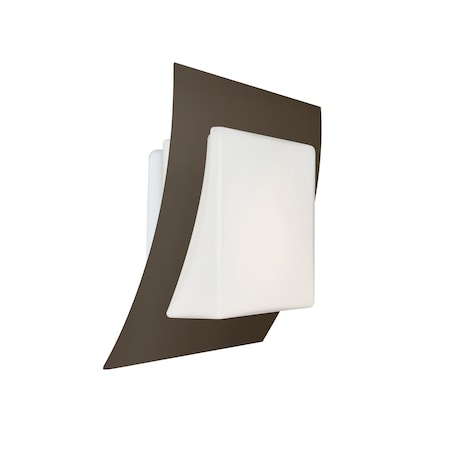Besa Lighting Axis 10 Sconce, Opal/Bronze, 1x9W LED AXIS10-LED-BR