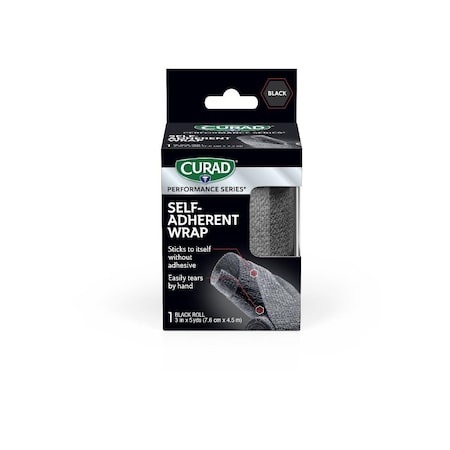 Medline CURAD Performance Series Self-Adherent Wrap, Black, 3in CURIM5054H