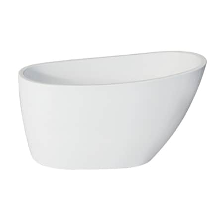 Kingston Brass 48" Acrylic Oval Single Slipper Freestanding Tub with Drain, Glossy White VTRS482627