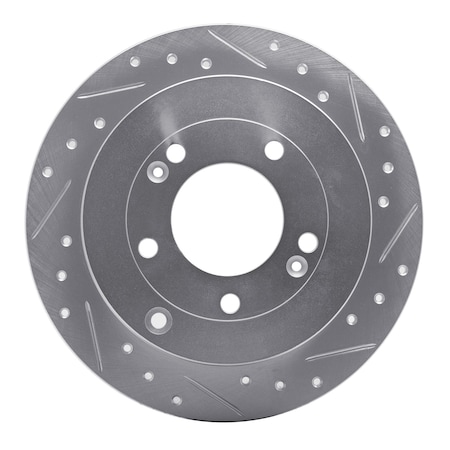 Dynamic Friction Co DFC Brake Rotor - Drilled and Slotted - Silver 631-03022R