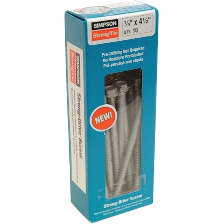 Simpson Strong-Tie Strong-Drive SDS 1/4''x4-1/2'' Hvy Dty Connector Screw, 10 Ct. SDS25412-R10