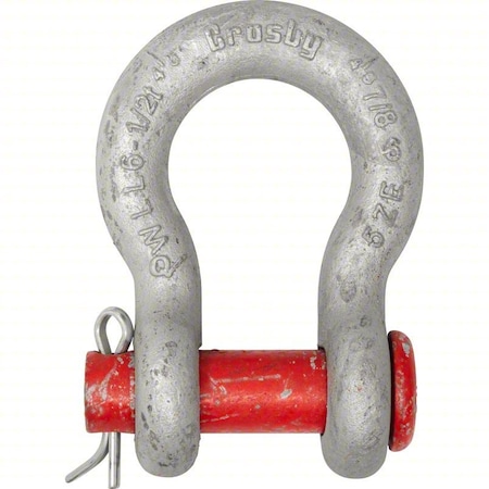 Crosby Anchor Shackle, 1,500 lb, Carbon Steel 1018035