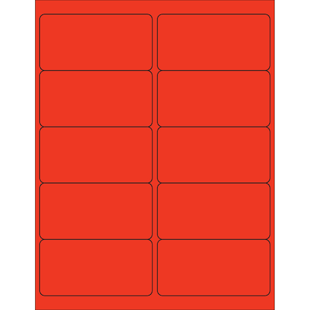 Tape Logic 4 x 2in Red Rectangle Laser Labels, 1000PK LL178R