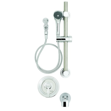 Speakman Trim, Handicap Shower, and Tub System (Valve not included), 1.5 GPM, Polished Chrome SLV-5090-ADA-E15