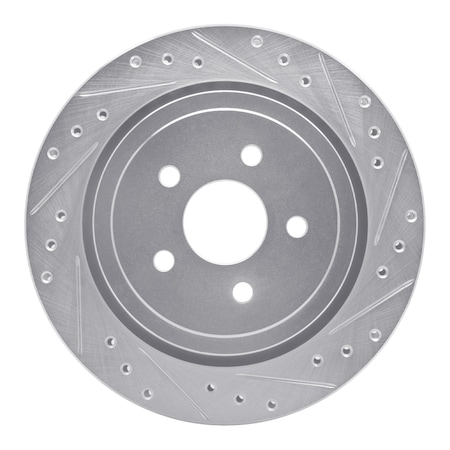 Dynamic Friction Co DFC Brake Rotor - Drilled and Slotted - Silver 631-39007R