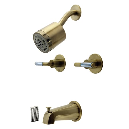 Kingston Brass Double-Handle Tub and Shower Faucet, Antique Brass KBX8143KPS