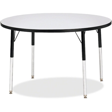 Jonti-Craft Berries Round Activity Table, 42 in. Diameter, A-height, Freckled Gray/Black/Black 6468JCA180