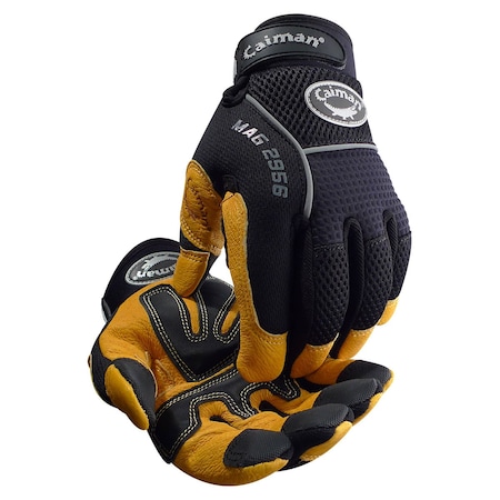 Caiman Multi-Activity Glove w/Goat Grain Leather Palm, Black AirMesh Back, Reinforced Palm Patches, Touchscre 25401
