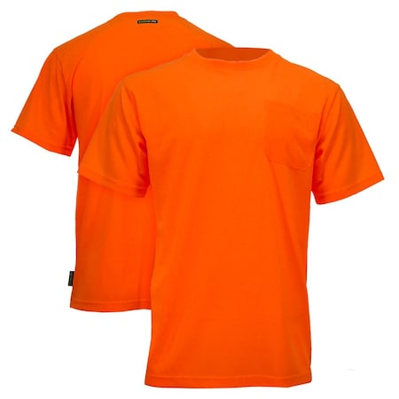 Dome75 Hi-Vis Short Sleeve Shirt, Non-ANSI/Enhanced Visibility, 100% Polyester Birds-Eye Mesh, LG DSS1401