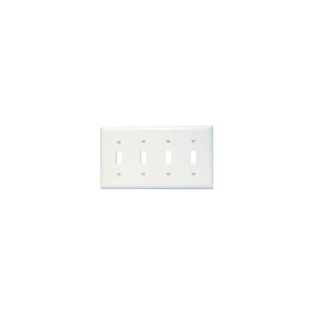Pass & Seymour Wall Plate, 4-Toggle Opening, Urea, White SP4WU