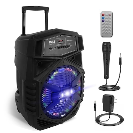 Pyle Pyle 12 in Portable Bluetooth Speaker System, 1000W, LED Lights, USB/Micro SD/FM/BT/Aux, Remote Control PPHP1264A