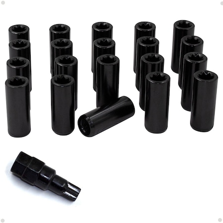 Coyote Wheel Accessories LUG NUTS, Carbon Steel, 2 in, Hex Tuner 78K548XLBLK
