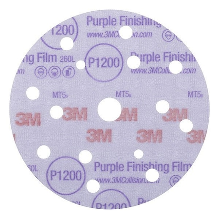 3M Finishing Film Abrasive Disc, Aluminum Oxide, P1200 Grit, Coated Type, 260L 7100123052