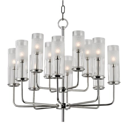Hudson Valley Lighting Wentworth 12 Light Chandelier 25 In. Polished Nickel 3925-PN