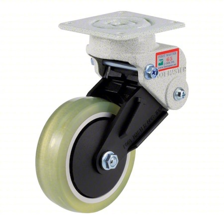 Foot Master Plate Caster, Rigid, Polyurethane, 200mm H GDS-130B-65RF