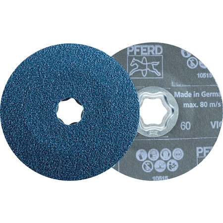 Pferd COMBICLICK Fiber Disc, 4-1/2 in x 7/8, 80 grit, VICTOGRAIN-COOL 40386