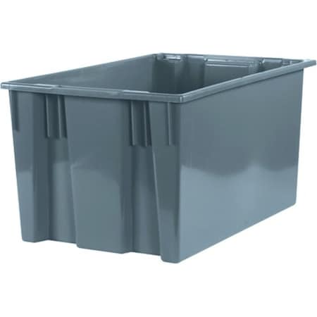 Partners Brand Stack & Nest Storage Bin, Plastic, Gray, 3 PK BINS124