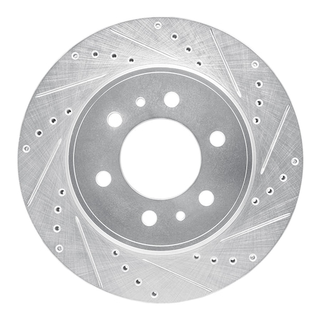 Dynamic Friction Co DFC Brake Rotor - Drilled and Slotted - Silver 631-54215R