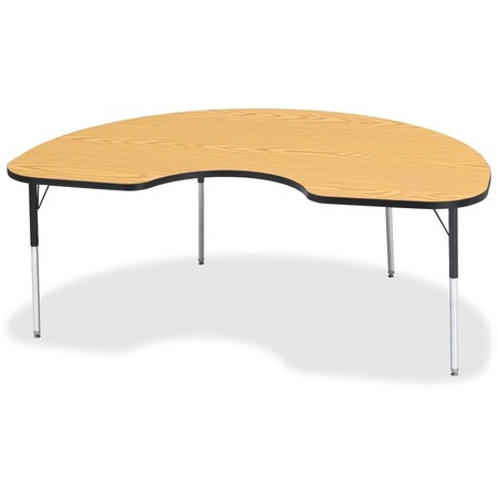 Jonti-Craft Berries Kidney Activity Table, 48 in. x 72 in., A-height, Oak/Black/Black 6423JCA210