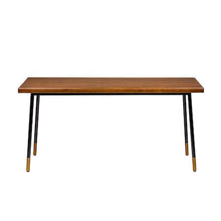 Homeroots 71" Brown And Black Steel Dining Table 544711