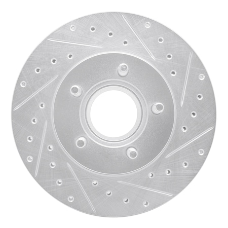 Dynamic Friction Co DFC Brake Rotor - Drilled and Slotted - Silver 631-54140R