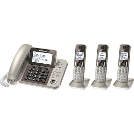 Panasonic Telephone, Champagne Gold, 3Handset, 1Line KX-TGF353N