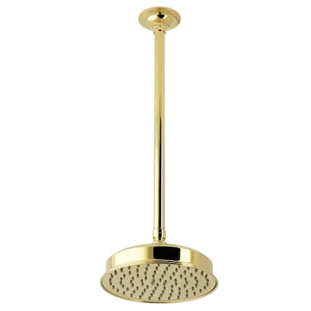 Kingston Brass 8" Round Brass Shower Head with 17" Ceiling Mounted Shower Arm, Polished Brass K324K22