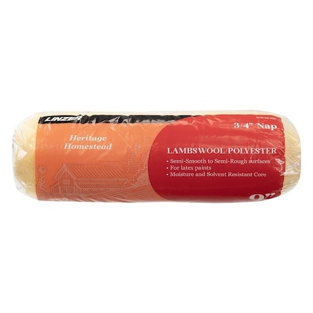 Linzer Roller Cover, 3/4 in Thick Nap, 9 in L HH RC 645 0900