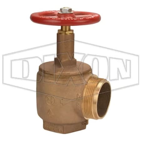 Dixon Angle Hose Valve with Aluminum Hand wheel, 2-1/2 x 2-1/2 in Nominal, FNPT x Male NYFD End Style, 300 AV250NYFD