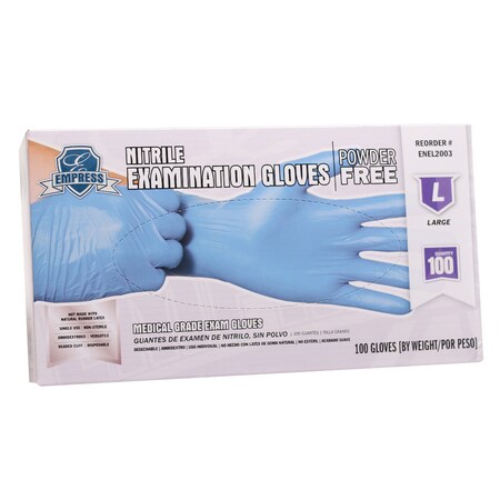Empress Exam Grade Nitrile Glove Blue Powder Free Large ENEL2003