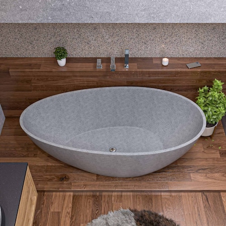 Alfi Brand 72 in L, 35.4 in W, Gray Matte, Concrete ABCO72TUB