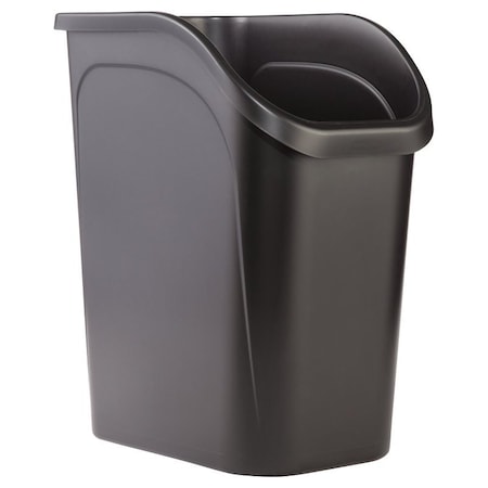 Rubbermaid Under Counter Waste Basket, 9 gal Capacity, Black 2111429