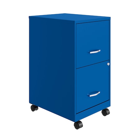 Space Solutions 14.25 in W 2 Drawer Mobile Vertical File Cabinet, Classic Blue 24409