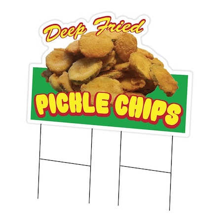 Signmission Pickle Chips Die Cut Yard Sign & Stake outdoor plastic coroplast window, C-DC-2436-DS-Pickle Chips19 C-DC-2436-DS-Pickle Chips19