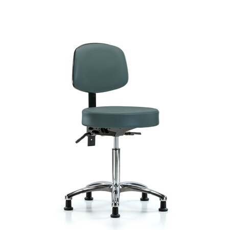 Blue Ridge Ergonomics Ben Stool, Med, Vin, Bk, Chrome, Tilt Gld, Blu BR-VMBST-CR-T1-NF-RG-8546