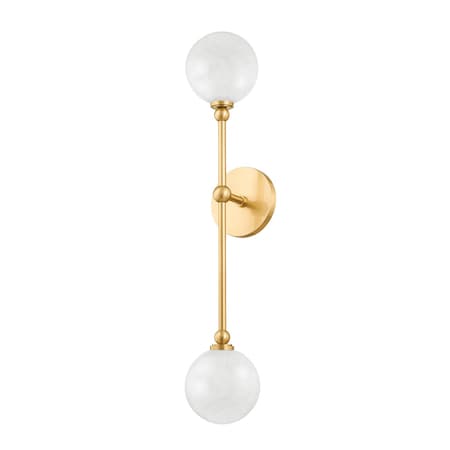 Hudson Valley Lighting Andrews 2 Light Wall Sconce 4.75 In. Aged Brass 4802-AGB