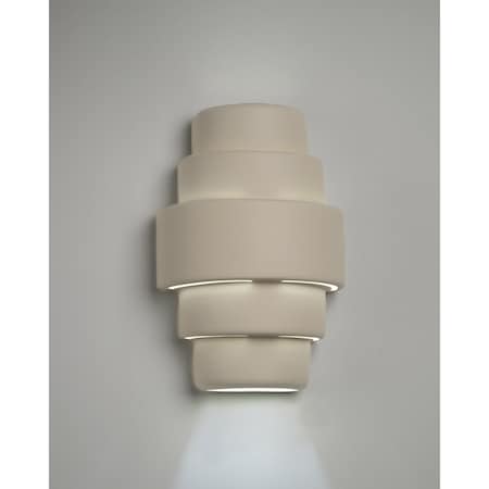 Luxury Lighting Fasciato 15.5 in Tall Ceramic Outdoor Wall Light, Cottonwood Paint Finish 122-00-CW-ud-7