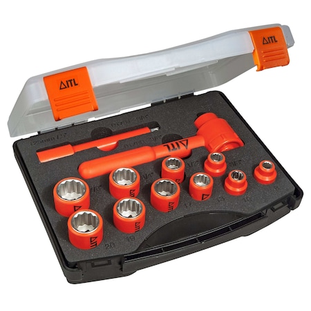 Itl 1000V Insulated 3/8-inch Drive Combination Socket Set, 12-Piece 03105