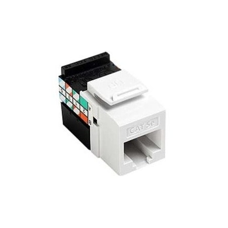 Leviton 1-Port Mod Jack 110 8W8P Utp, T568A/B Cat5E Quickport, Gigamax White 5G108-RW5