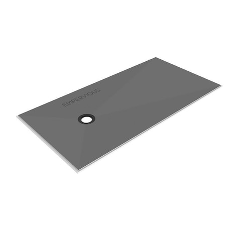 Emser Tile Empervious Series ZGBSP3672 Shower Pan With Drain, 72 in L, 36 in W, 1 in H, Fiberglass/XPS Foam ZGBSP3672OD