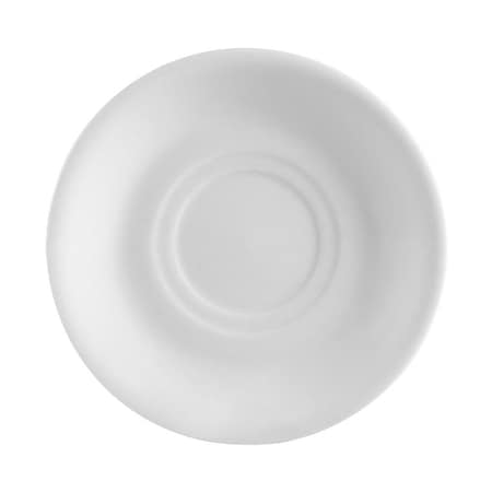 Cac Foodservice CAC China Clinton Rolled Super Porcelain Saucer, 6-7/8-Inch, White, Box of 36, 36PK RCN-57