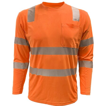 Reflective Apparel ANSI Type R Class 3 Long Sleeve T-Shirt with COOLMAX Technology 204CMPS-OR-MD