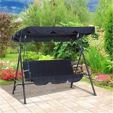 Grilltown Outdoor Swing 3 Person with Top Canopy - Black GR3114673