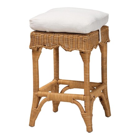 Bali & Pari Muy Bohemian Scallop Honey Rattan Counter Stool 252-13663-ZORO