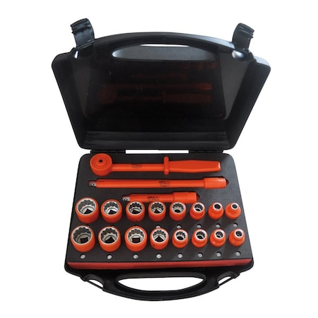 Jameson Insulated Socket Set, Combo, 1/2" Dr. - 19 pc JT-KT-03095