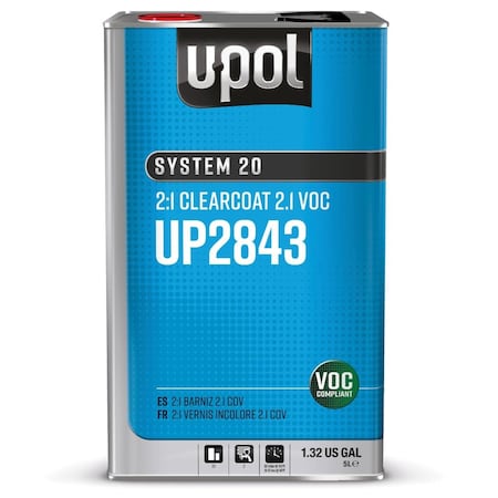 U-Pol 2.1 VOC Clear Coat, 5 Litre UPL-UP2843